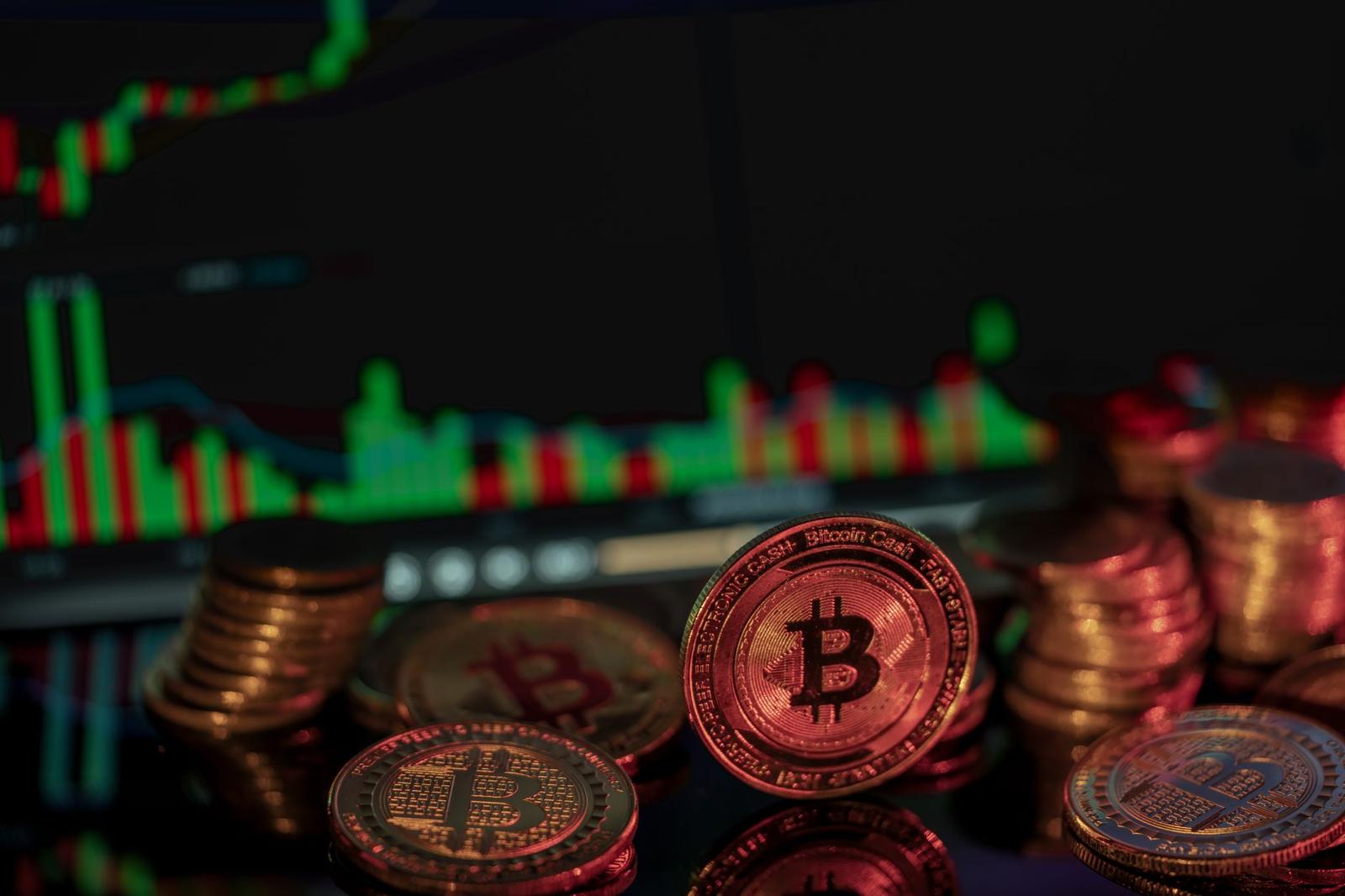 Bitcoin and Cryptocurrency Financial Chart Background